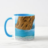 Meereswellen und Canyon Zeichnend Friedlich Tasse (Links)