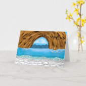 Meereswellen und Canyon Zeichnend Friedlicher Tag Karte (Gelbe Blume)