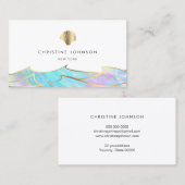 Meereswellen und Muschellogo Visitenkarte (Vorne/Hinten)