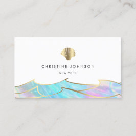 Meereswellen und Muschellogo Visitenkarte