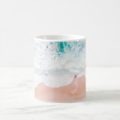 Meereswellen und rosa Sand nautisches Foto Kaffeetasse (Mittel)