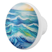 Meereswellen unter der Sonne Keramikknauf (Rechts)