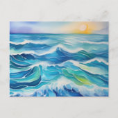 Meereswellen unter der Sonne Postkarte (Vorderseite)