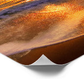Meereswellen während des Sonnenuntergangs Poster (Ecke)
