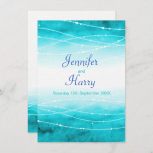 Meereswellen waschen glitzerndes Meer Aqua Blue Ho Einladung