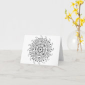 Meereswellen Zen-Mandala Karte (Gelbe Blume)