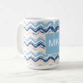 Meereswellen Zickzack Kaffeetasse (Vorderseite Links)