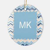 Meereswellen Zickzack Keramik Ornament (Links)