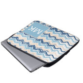 Meereswellen Zickzack Laptopschutzhülle (Vorne Knopf)