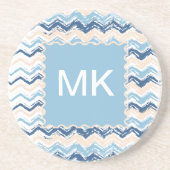 Meereswellen Zickzack Sandstein Untersetzer (Vorne)