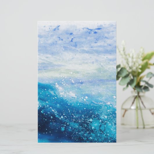 Meereswellenmalerei, Seeschaum Briefpapier (Stehend Vorderseite)