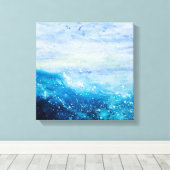 Meereswellenmalerei, Seeschaum Leinwanddruck (Insitu (Holzboden))