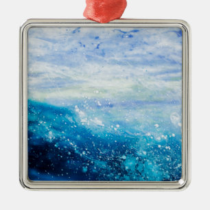 Meereswellenmalerei, Seeschaum Silbernes Ornament