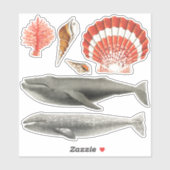 MEERESWELT AQUATIC STICKER SAMMLUNG MIT WALEN (Blatt)