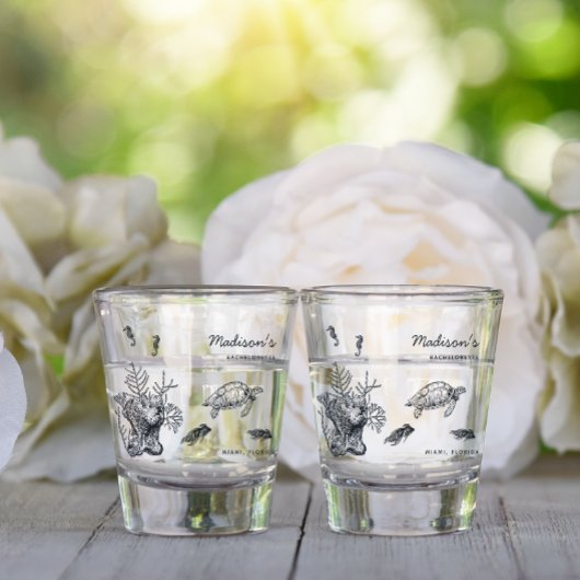 Meereswelt Bachelorette Wochenende Gastgeschenk Schnapsglas