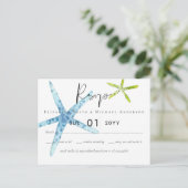 MEERESWELT Beach Ocean Wedding RSVP Postkarte (Stehend Vorderseite)