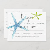 MEERESWELT Beach Ocean Wedding RSVP Postkarte (Vorne/Hinten)