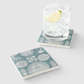 Meereswelt Blueprint IV Steinuntersetzer (Seitenansicht)