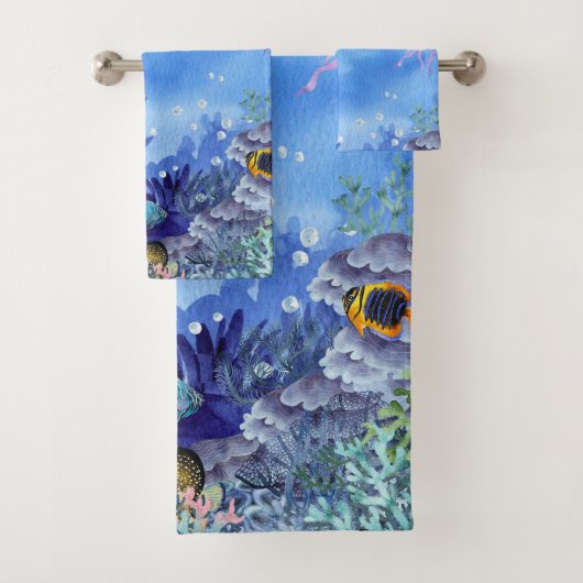 Meereswelt Deep Blue Unterwater Reef Badhandtuch Set (Insitu)