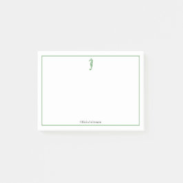 Meereswelt der Tierdarstellung im grünen Seepferd  Post-it Klebezettel