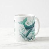 Meereswelt des aquamarinen Waldes Kaffeetasse (VorderseiteRechts)