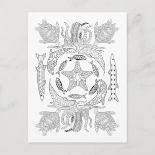 Meereswelt-erwachsene Farbton-Postkarte Postkarte