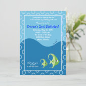 Meereswelt Grüner Fisch 12x18 Geburtstag Einladung (Stehend Vorderseite)