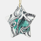 Meereswelt-Krake Keramik Ornament (Links)