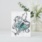 Meereswelt-Krake Postkarte (Stehend Vorderseite)