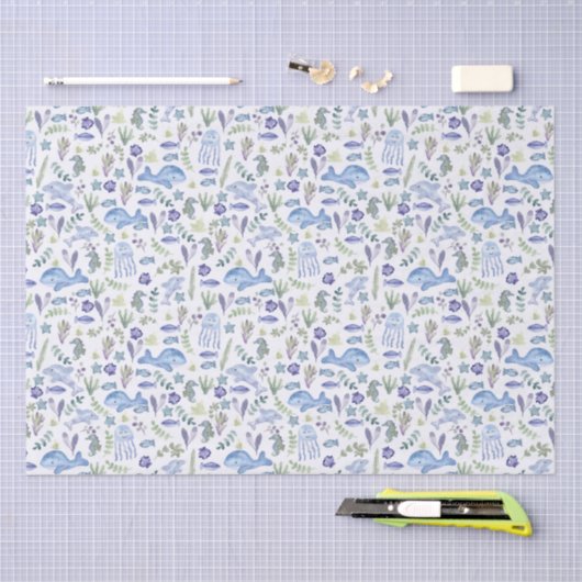 Meereswelt Moderne Wasserfarbe Seidenpapier (Handwerk)