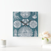 Meereswelt-Plan IV Quadratische Wanduhr (Zuhause)