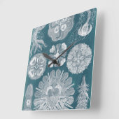 Meereswelt-Plan IV Quadratische Wanduhr (Winkel)