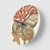 Meereswelt Runde Wanduhr (Winkel)