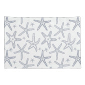 Meereswelt Starfish Blau und Weiß Gemustert Kissenbezug (Rückseite-Rechts)