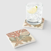 Meereswelt Steinuntersetzer (Seitenansicht)