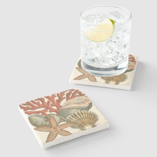 Meereswelt Steinuntersetzer (Seitenansicht)