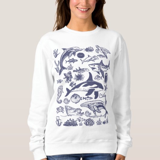 Meereswunder - Vintages Leben im Meer Sweatshirt (Vorderseite)