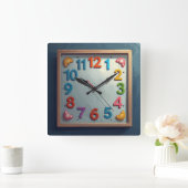 Meerfarben Quadratische Wanduhr (Zuhause)
