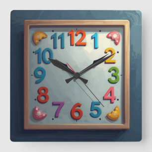 Meerfarben Quadratische Wanduhr