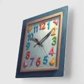 Meerfarben Quadratische Wanduhr (Winkel)