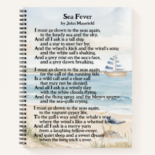 Meerfieber John Masefield Seefahrergedicht Notizblock