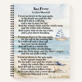 Meerfieber John Masefield Seefahrergedicht Notizblock