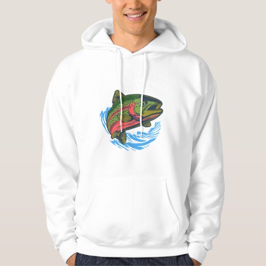 Meerforelle auf der Jagd nach Chrome-Forelle Hoodie (Vorderseite)