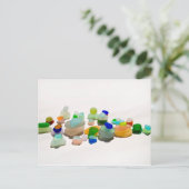 Meerglas, Beachglas, helle Regenbogenpost-Karte Postkarte (Stehend Vorderseite)