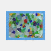 Meerglas, dunkle Strandglasfarben Fleecedecke (Vorderseite (Horizontal))