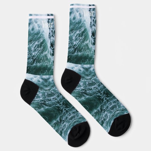 Meergrün | Benutzerdefinierter Name Socken (Rechts)