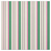 Meergrün, heißes Rosa und Bisque Lines Muster Stoff (Muster)