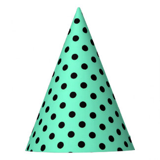 Meergrüne schwarze Polka-Partyhut Partyhütchen