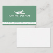 Meergrünflugzeug-Symbol-Visitenkarten Visitenkarte (Vorne/Hinten)