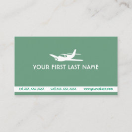 Meergrünflugzeug-Symbol-Visitenkarten Visitenkarte